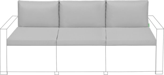 Waterbestendige tuinkussens met rugkussens voor rotan stoelen, geschikt voor buiten gebruik.