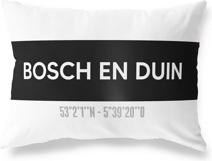 Modern black and white outdoor cushion with coordinates design, weather-resistant, 50x30cm, from Studio216.